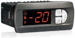 Параметрический контроллер для холодильной техники plug-in, питание 230В, 1 реле: компрессор, 1 датчик NTC, звук.сигнал, 1 цифр. вход, съемные термин.