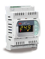 Параметрический контроллер для холодильного оборудования μC2, для одноконтурных агрегатов, до 2-х компрессоров, монтаж на DIN-рейку