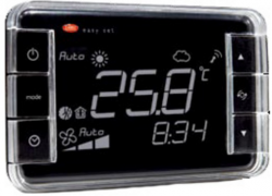 Термостат Easyset aria, контроль температуры + влажности, корпус белого цвета, "прямое" отображение