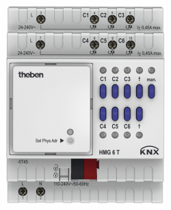 Актуатор отопления HMG 6 T KNX, базовый модуль, 6 каналов, расширение до 18 каналов, на DIN рейку