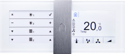 Комнатная тач-панель управления thanos, LQ, черный/белый, температура KNX
