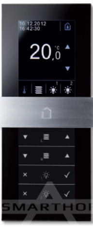 Комнатная тач-панель управления thanos, SR rH L, черный/белый, температура/влажность, LON