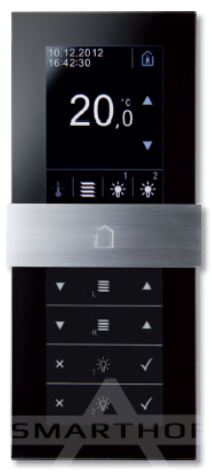 Комнатная тач-панель управления thanos, SR rH S, черный/белый, температура/влажность, LON