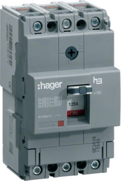 Автоматический выключатель, для выключателей Х160, регулируемый тепловой и фиксированный магнитный расцепитель, 3 полюса, 25kA, 40-25A, 440В АС