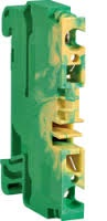 Клемма наборная, заземляющая, PE, сечение 0.13 - 4 кв.мм, пружинные контакты, 800В, 1 полюс, 4 контакта, жёлто-зелёная
