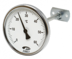 Канальный термометр для воздуховодов, 0...+60 °C, диам. 9 мм, длина 200 мм (KLM 0/60)