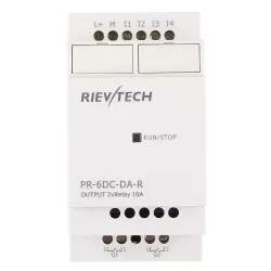 Программируемый логический контроллер PR-6DC-DA-R, 12-24VDC, 4DI(4AI-0..10V DC), 2DO, RTC, RS232, нерасширяемый