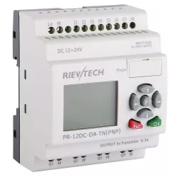 Программируемый wконтроллер PR-12DC-DA-TN, 12-24VDC, 8DI(4AI-0..10V DC), 4TO, RTC, RS232, LCD, нерасширяемый