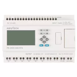 Программируемый контроллер PR-24DC-DAI-RTA, 12-24VDC, 14DI(6AI-0..10V DC), 2TO, 6DO, 2AO, RTC, RS232, RS485,LCD