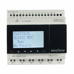 Программируемый контроллер PR-18AC-R-N, 110-240VAC, 12DI, 6DO, RTC, RS485, Ethernet, ЖКИ