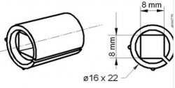 Центрирующая втулка квадратного сечения с диаметром 8 мм