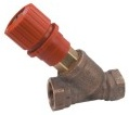 Запорно-балансировочный клапан  Kombi-3-plus RED, внутренняя резьба, DN15, PN16, KVS 2,5, G 1/2