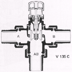 3-х ходовой клапан, PN16, Tmax 120 °C, Pmax=10бар, наружная резьба, Kvs 3,2