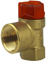 Предохранительный клапан мембранного типа для закрытых систем отопления, 120 °С, 1/2" внешняя резьба вход, 3/4" внутренняя резьба выход, 1,5 бар