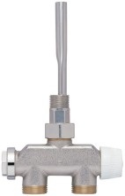 Термостатический распределительный клапан с вертикальной ланцетой, Ру10, 130 оС, dPmax=1 бар, никелированная латунь, симметричная версия 50 мм,Kvs 1,6