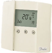 Терморегулятор комнатный, с дисплеем, комнатный датчик, ручное управление и установка температуры, тип ECA 60, IP 20, 0 - 40 °C, монтаж настенный
