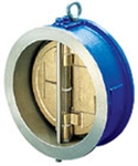 Затвор обратный двустворчатый для установки между фланцами, с двойным диском из нержавеющей стали, Тмакс 100С, Ду 150 мм, Kvs 891 м3/ч, Ру 16 бар