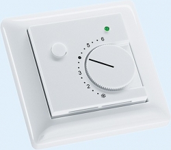 Датчик температуры в помещении с элементами управления, В,лоской рамке для выключателей, для скрытой установки THERMASGARD-5021 Art. 1101-5021-9655-3