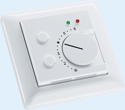 Датчик температуры в помещении с элементами управления, В,лоской рамке для выключателей, для скрытой установки THERMASGARD-5021 Art. 1101-5021-9672-2