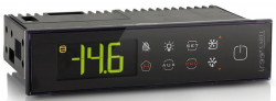 Контроллер IR33+, монтаж в панель, питание 115В АС, 2 датчика NTC, 1 цифровой вход, звук. сигнал, 1 реле: компрессор