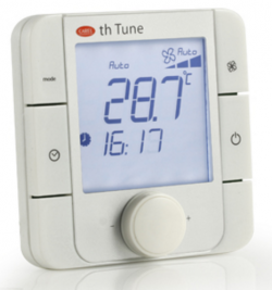 Дисплей th-tune, 230В AC, датчик температуры и влажности, монтаж в панель