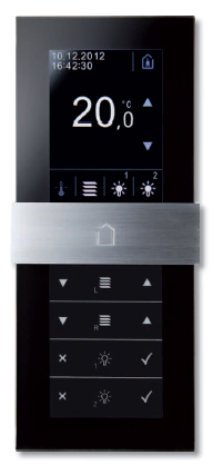 Комнатная тач-панель управления thanos, L, черный/белый, температура KNX
