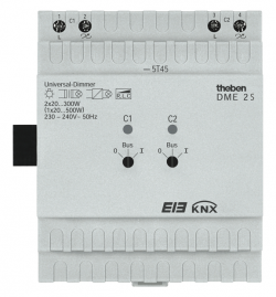 Модуль расширения DME 2 S KNX для базового модуля диммера DMG 2 S KNX Mix, 2-канальный, монтаж на  DIN рейку