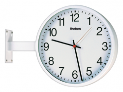 Настенные часы OSIRIA 242 AR KNX, двухсторонние, кронштейн, цифры, диаметр 400 мм, толщина 40 мм, подключение шины, белый