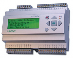 Конфигурируемый контроллер Corrigo E, управление температурой, влажностью и давлением, конц. СО2, 8 входов, 7 выходов, дисплей, TCP/IP, двойной порт
