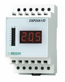 Дисплейный блок с входным сигналом 0–10 В, давление, температура, влажность, скорость воздуха, монтаж на DIN-рейку, IP20